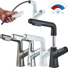 Waschtischarmatur Ausziehbar mit Brause Wasserhahn Bad Waschbecken Mischbatterie