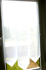 Türgardine B 70cm Scheibengardinen Weiß L 120,130,120cm  Balkontür Gardine