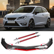 Kohlefaser Frontlippe Spoilerschwert + Stützstange Für SEAT IBIZA Tuning ST FR