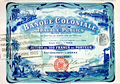 Banque coloniale travaux - banque,