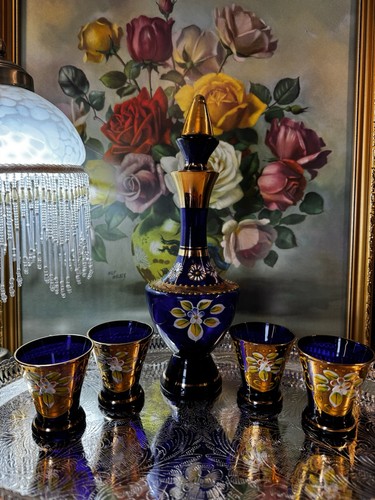 Vintage kobaltblau gold - &,