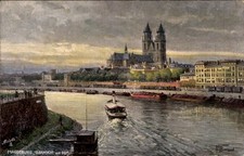 Künstler Ak Magdeburg an der