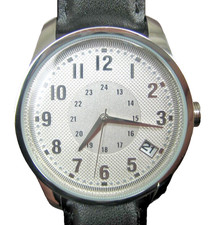 Leder-Armbanduhr mit