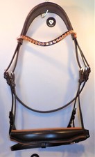 braune Leder Trense Strass