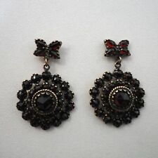 Granatschmuck Granat Ohrringe Stecker Retro Vintage antik vergoldet Silber 925/-