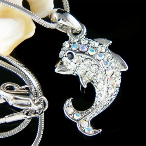 Delphin mit swarovski - delphin,