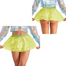 DE Damen Tüllrock Glänzend