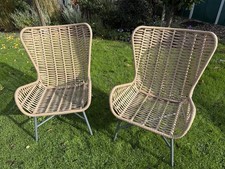 Mistral -Polyrattan Sessel - Gartenmöbel -Sitzauflagen -2 Stk. -Beige- wie NEU