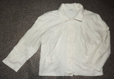 Damen Sweatjacke Weiß geknöpft Kragen ungefüttert Gr. 38 PRIVACY