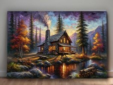 Herbstliche Holzhütte am