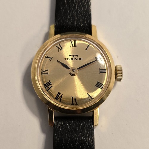 Vintage technos uhr - gold, nos