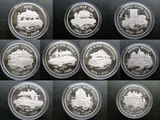 British Motorcars Royal Mint .925 Silber PP £5 Münzen Alderney 2009 : siehe Menü
