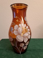 Glas Vase handbemalt