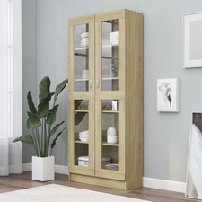 Vitrine Standvitrine Glasvitrine Highboard in Farbwahl mit Tur & Regal Farbwahl