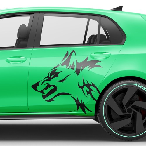 Wolf auto seitenaufkleber set - wolf,