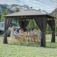 Gunji LED Pavillon 3x3/4/6m Gartenpavillon Partyzelt Gartenzelt Festzelt Gazebo