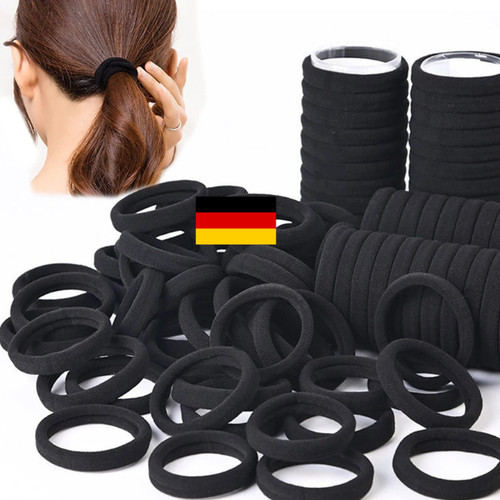 100x haargummi schwarz - haargummi,