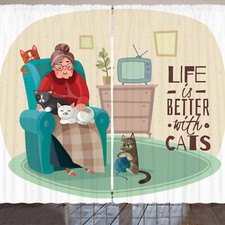 Katzen Rustikale Gardine Lady