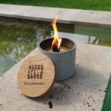 Wachsfresser Beton Schmelzlicht Outdoor Kerzenfresser Tischfeuer Gartendeko grau
