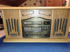 Nostalgie-Stereoanlage mit MW/UKW, Kassette,  CD und Plattenspieler gebraucht