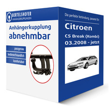 Auto Hak Anhängerkupplung abnehmbar für CITROEN C5 Break (Kombi) III Typ TD AHK