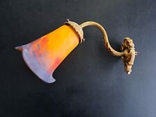 Jugendstil Lampe Wandlampe Lampe Leuchte inklusive Tulpe Glas signiert farbig