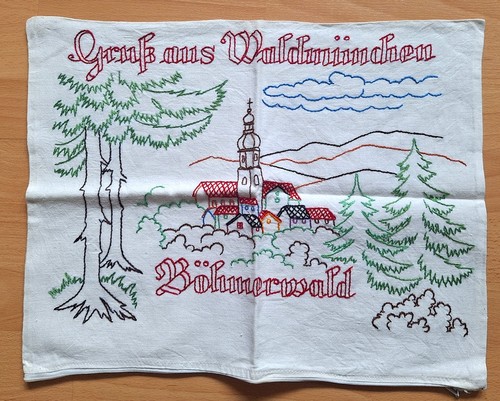 Altes gesticktes sofakissen - altes, ..gesticktes