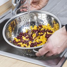 Küchensieb Edelstahl Küchenseiher Abtropfsieb Salat Nudel Seiher Sieb Ø28cm groß