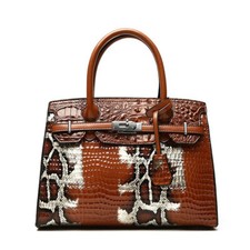 Damen Tasche Handtasche Schultertasche Shopper Kunstleder  Leopard 31,5 cm T15