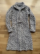 Kuscheliger Bademantel Damen Gr. S Grau mit Frontreißverschluss + Bindegürtel