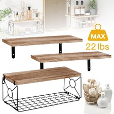 3 Etagen Wandregal Holz Metall