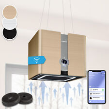 Inselhaube 420m³/h Insel Dunstabzugshaube LED Umlufthaube Abluft Umluft Schwarz