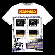 Scorpions limitiertes 4er-Briefmarkenset in T-Shirt-Form "white"