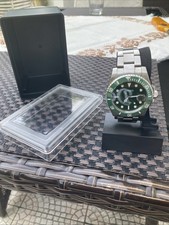 PARNIS 40mm Herren Automatische Hommage Hulk GMT Armbanduhren Drehlünette  Grün