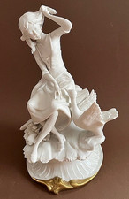 schöne Bisquit- Porzellanfigur Mädchen mit Schwan, 22 cm hoch mit Porzellanmarke
