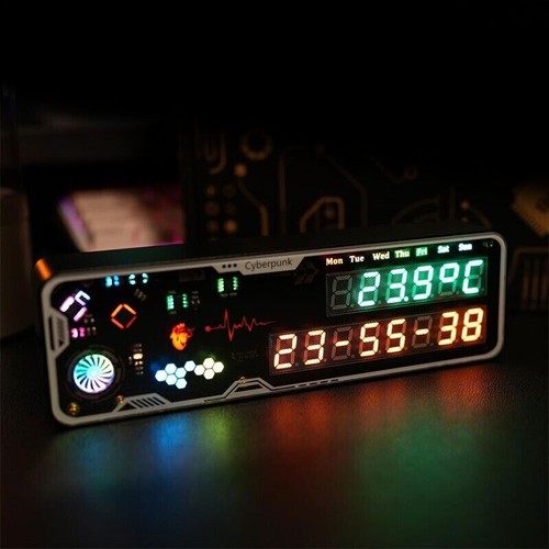 Cyberpunk rgb nixie tube - rgb, clock