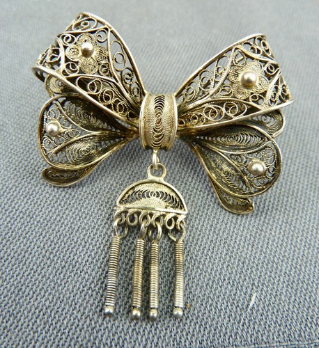 Brosche silber vergoldet - brosche,
