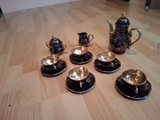 Teeservice Asia für 5 Personen 13teilig Tasse 6cm Durchmesser Porzellan Blau