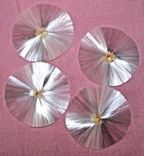 4 x Christbaumschmuck aus Glasseide, Spinnglas - Rosetten aus Lauscha