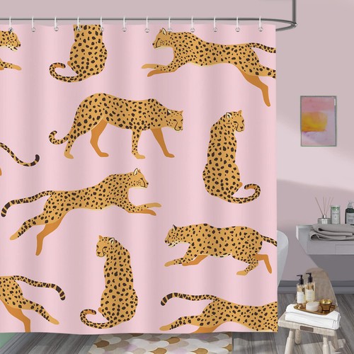 Duschvorhang rosa leopard - duschvorhang,