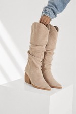 Damen  Beige Stiefel mit