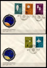 Weltraumforschung. Eroberung des Weltraums. 4FDC. Polen 1963