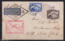 AO529) Deutsches Reich Nr. 438 - 439 SAF auf Zeppelin Brief 1930 Dornier DO-X