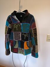 Jacke multicolor, Vintage, Patchwork, Nepal - Gr. L - Baumwolle
