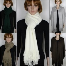 Großer Schal Lang Breiter Dicker Kopftuch Winter Weich Warm Hals Unifarben