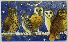 Deko HDF - Tiere Natur Vögel Garten Eule Kauz Birke Nacht