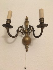 Messing Wandlampe Wandleuchte 2-flammig Kerzendesign  Antik Lampe