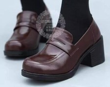 Damen japanische Schuluniform Student JK Cosplay kunstleder Block heel Schuhe