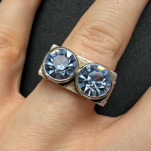 Art deco ring silber - art, blau