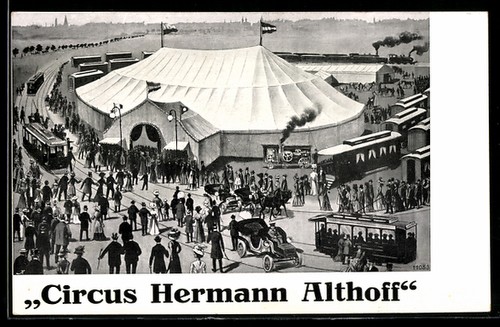 Ansichtskarte circus hermann - ansichtskarte,